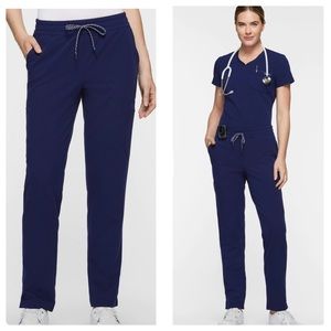Jaanuu Scrub Pants Womens XSP Navy Blue Stretch Cargo.